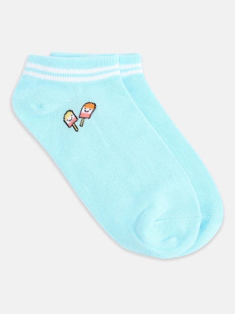 

Honey by Pantaloons Women Blue Patterned Ankle-Length Socks