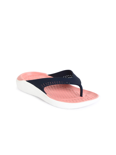 

Crocs Unisex Navy Blue & Pink Croslite Thong Flip-Flops