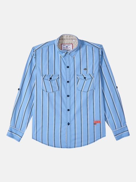 

Monte Carlo Boys Blue Striped Casual Shirt