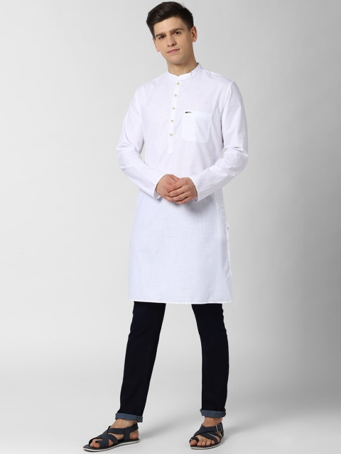 

Peter England Men White Solid Straight Kurta
