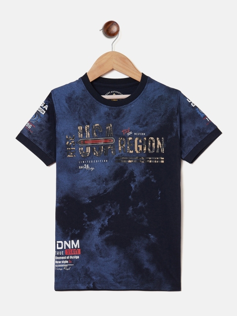 Duke Boys Blue Typography Dyed Raw Edge T-shirt