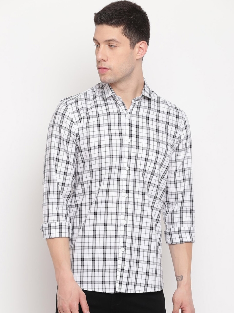 

Richlook Men White Slim Fit Checked Casual Shirt
