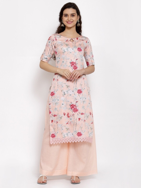 

Me Lady Fashion Pink Printed Unstitched Dress Material