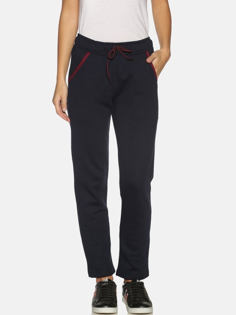 

PICOT Women Navy Blue Solid Straight-Fit Track Pants