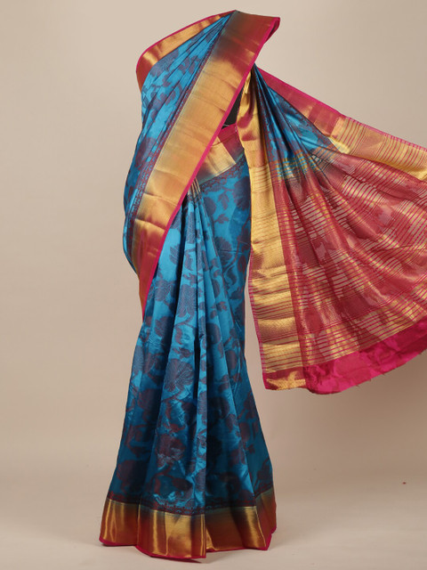 

Pothys Blue Jute Silk Saree