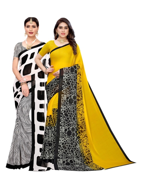 

KALINI Multicoloured Set of 2 Poly Georgette Saree, Multi