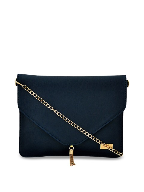 

yelloe Blue PU Structured Sling Bag with Bow Detail