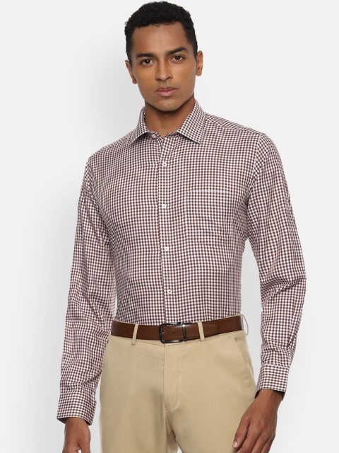 

Van Heusen Men Brown Micro Checks Checked Casual Shirt