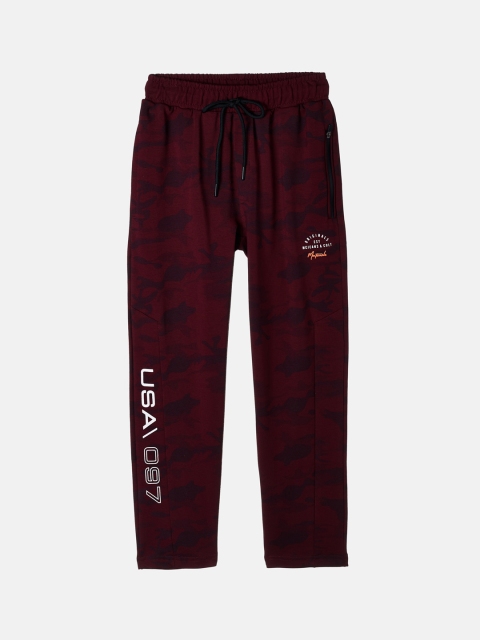 

Monte Carlo Boys Maroon & Black Camouflage Printed Track Pants