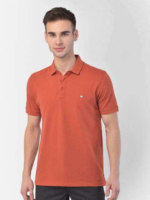

COBB Men Orange Polo Collar T-shirt