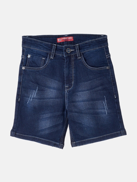 

Monte Carlo Boys Blue Washed Mid-Rise Denim Shorts