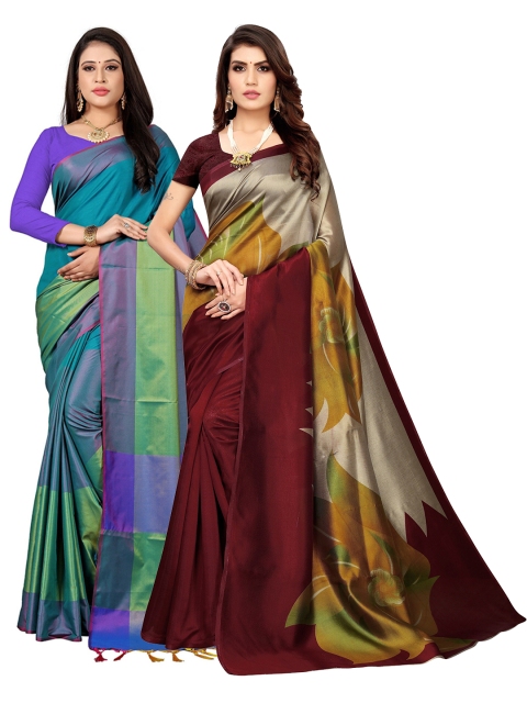 KALINI Multi Pack of 2 Printed Sarees