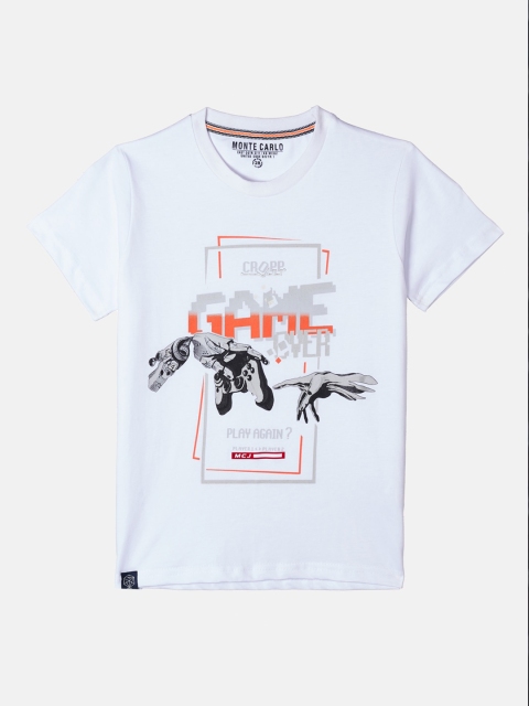 

Monte Carlo Boys White Printed T-shirt