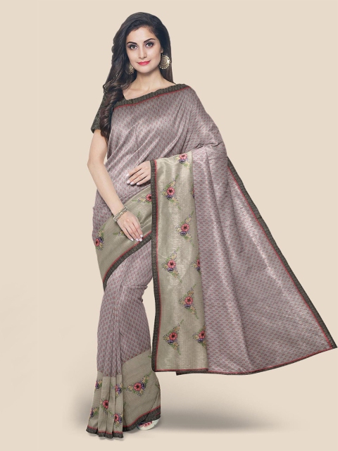 

Kalamandir Grey Ethnic Motifs Supernet Saree