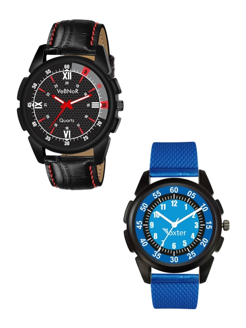 

VeBNoR Boys Pack of 2 Black & Blue Watch WT 137 BLACK - 186 BLUE