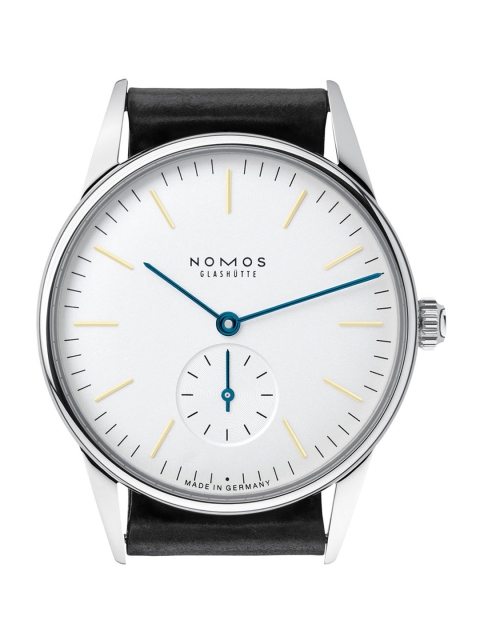 

Nomos Glashutte Unisex Silver-Toned Dial & Black Leather Straps Analogue Watch