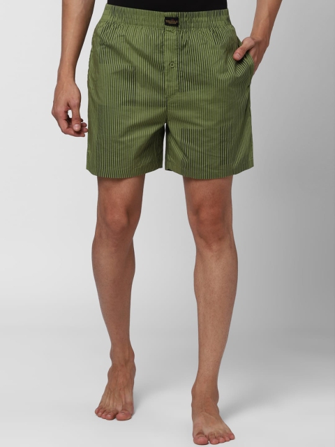 

Peter England Men Olive Green & Navy Blue Striped Boxers-PEBSWRGBO91266