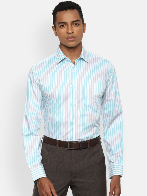 

Van Heusen Men Blue Striped Casual Shirt