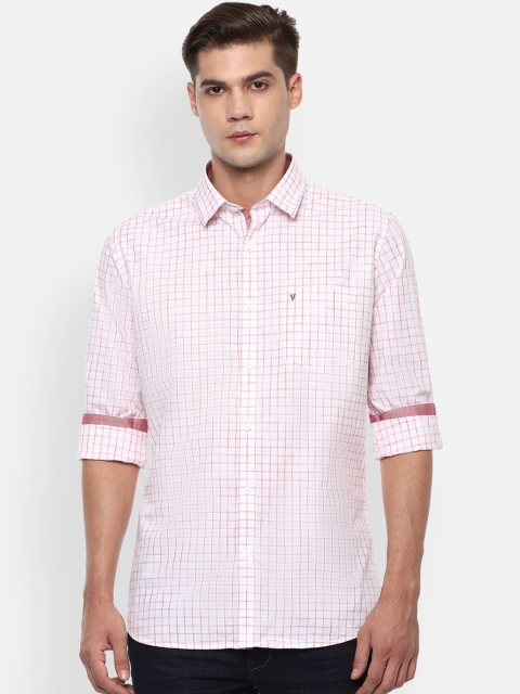 Van Heusen Sport Men Pink Slim Fit Checked Cotton Casual Shirt