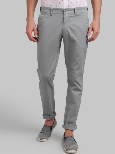 

Parx Men Grey Tapered Fit Regular Trousers Regular Trousers
