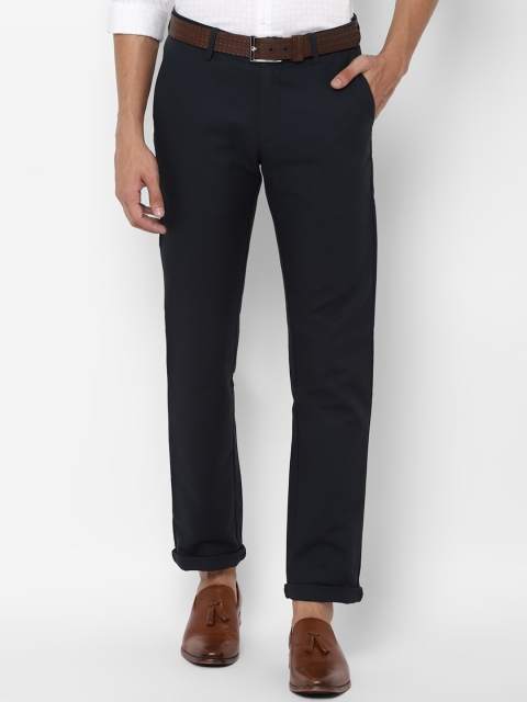 

Allen Solly Men Navy Blue Slim Fit Chambray Regular Trousers