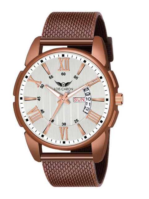 

LOIS CARON Men White Printed Dial & Brown Bracelet Style Straps Analogue Watch MLC-8232