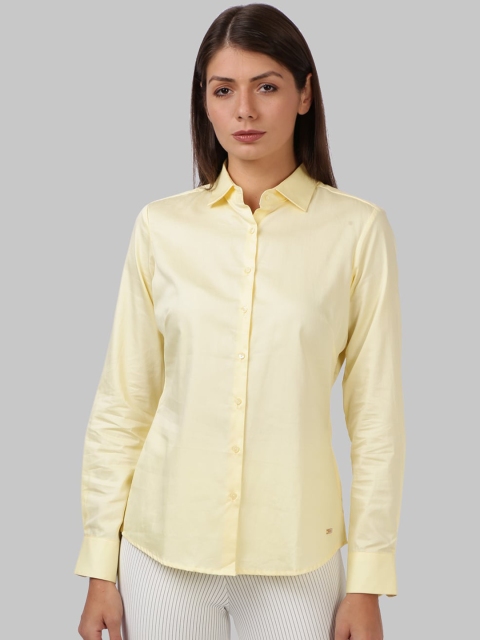 

Park Avenue Woman Women Yellow Regular Fit Solid Casual Shirt