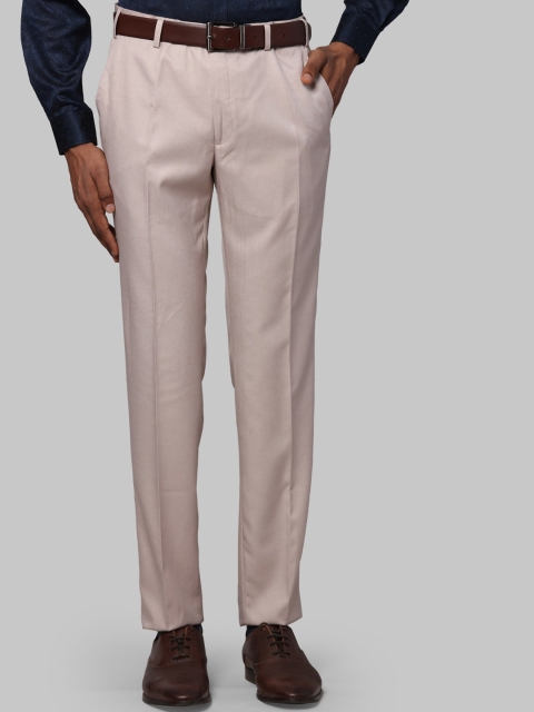 

Next Look Men Beige Slim Fit Formal Trousers