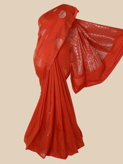 

Pothys Red Zardozi Silk Cotton Saree