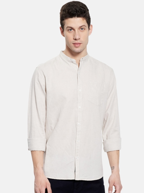 

METTLE Men Beige Casual Shirt