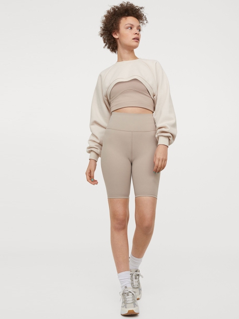 

H&M Women Grey Solid Shaping Sports Cycling Shorts