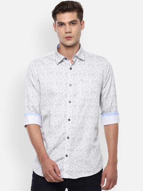

Van Heusen Sport Men White Slim Fit Printed Casual Shirt