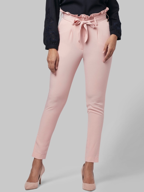 

Park Avenue Woman Women Pink Tapered Fit Regular Trousers