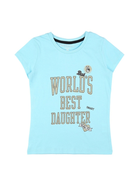 

CHALK by Pantaloons Girls Turquoise Blue Typography Printed T-shirt