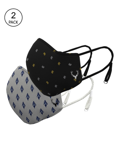 

Allen Solly Women 2 Pcs Black & Grey Printed Cotton 3-Ply Reusable Outdoor Cloth Masks