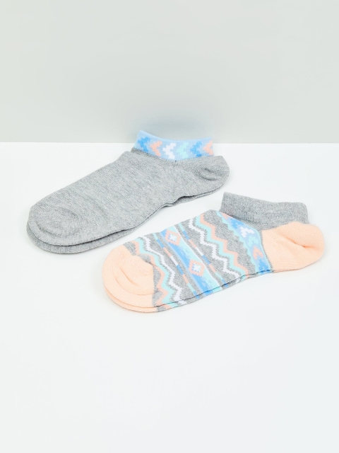 

max Girls Pack Of 2 Ankle-Length Socks, Grey