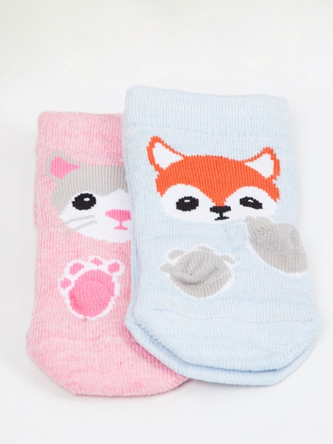 

max Girls Pack Of 2 Patterned Ankle-Length Socks, Pink