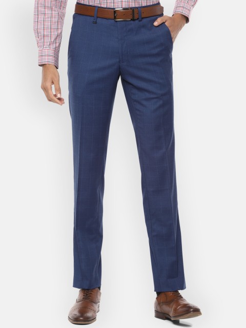 

Van Heusen Men Navy Blue Slim Fit Formal Trousers