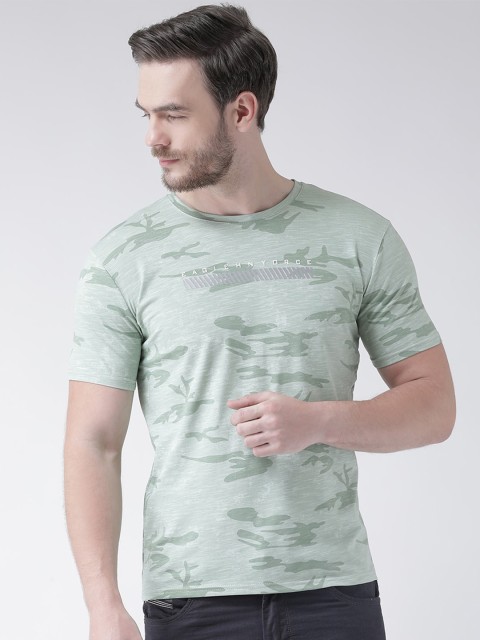 

Rex Straut Jeans Men Green Printed Slim Fit T-shirt