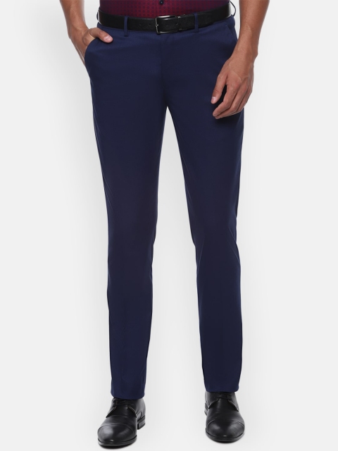 

Louis Philippe Men Navy Blue Slim Fit Formal Trousers