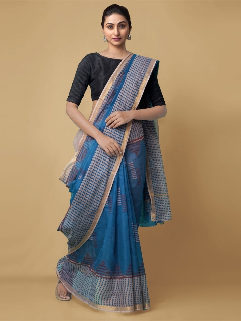 

Unnati Silks Blue Pure Cotton Kota Saree
