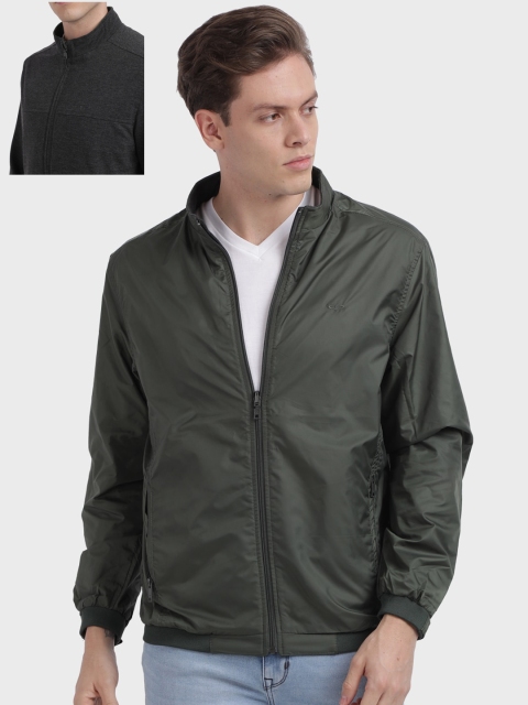 

ColorPlus Men Green & Black Reversible Tailored Jacket