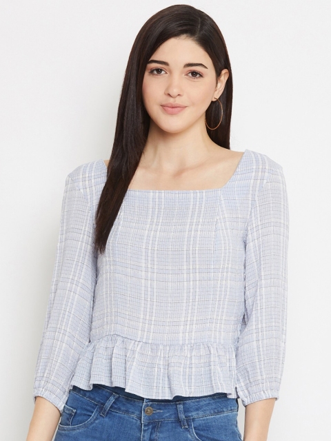

Madame Blue Checked Regular Top