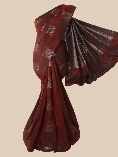 

Pothys Maroon Striped Zari Silk Cotton Saree