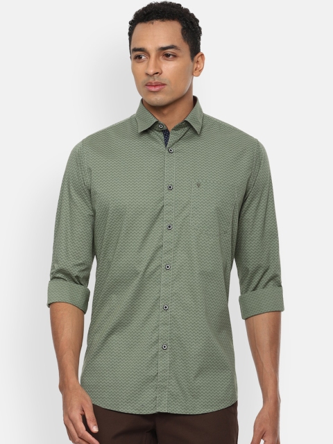 

Van Heusen Sport Men Green Slim Fit Printed Cotton Casual Shirt
