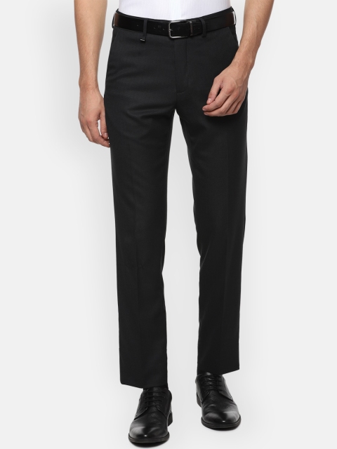 

Van Heusen Men Black Textured Slim Fit Formal Trousers