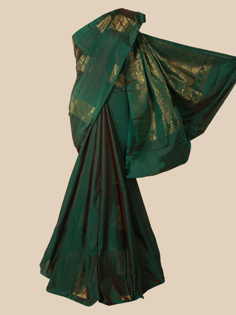 

Pothys Green Ethnic Motifs Zari Silk Cotton Saree