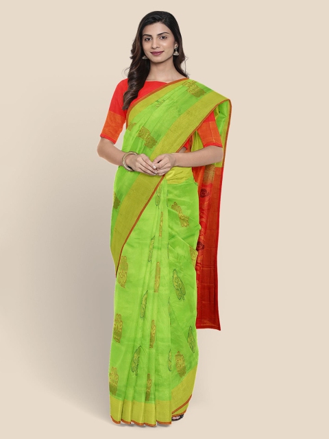 

KLM Fashion Mall Green Woven Design Silk Blend Venkatgiri Saree