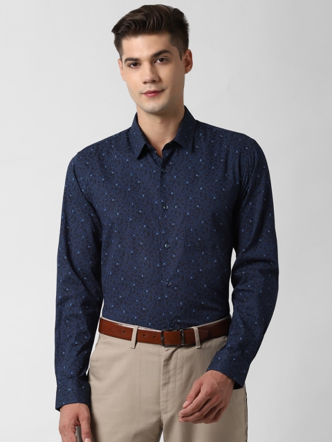 

Peter England Men Navy Blue Slim Fit Printed Casual Shirt
