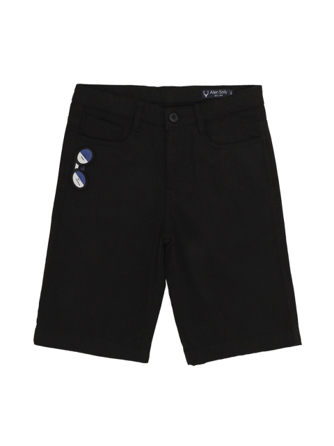

Allen Solly Junior Boys Black Mid-Rise Regular Shorts